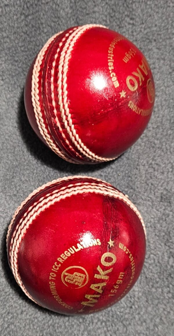 Red Mako Cricket Ball - Image 9
